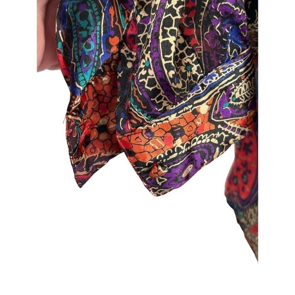 Tess 80s VTG Paisley Blouse Back Button Up Detailed Shoulders Size 10 - Picture 14 of 16